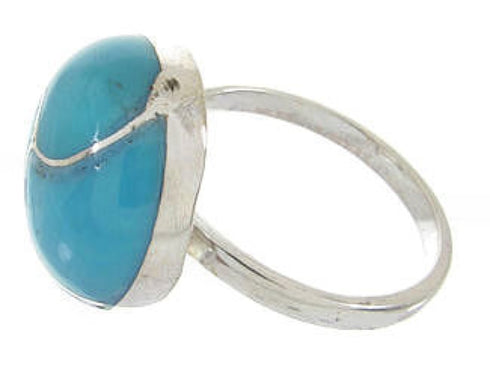 Turquoise Southwest Silver Jewelry Ring Size 6-3/4 YS63403